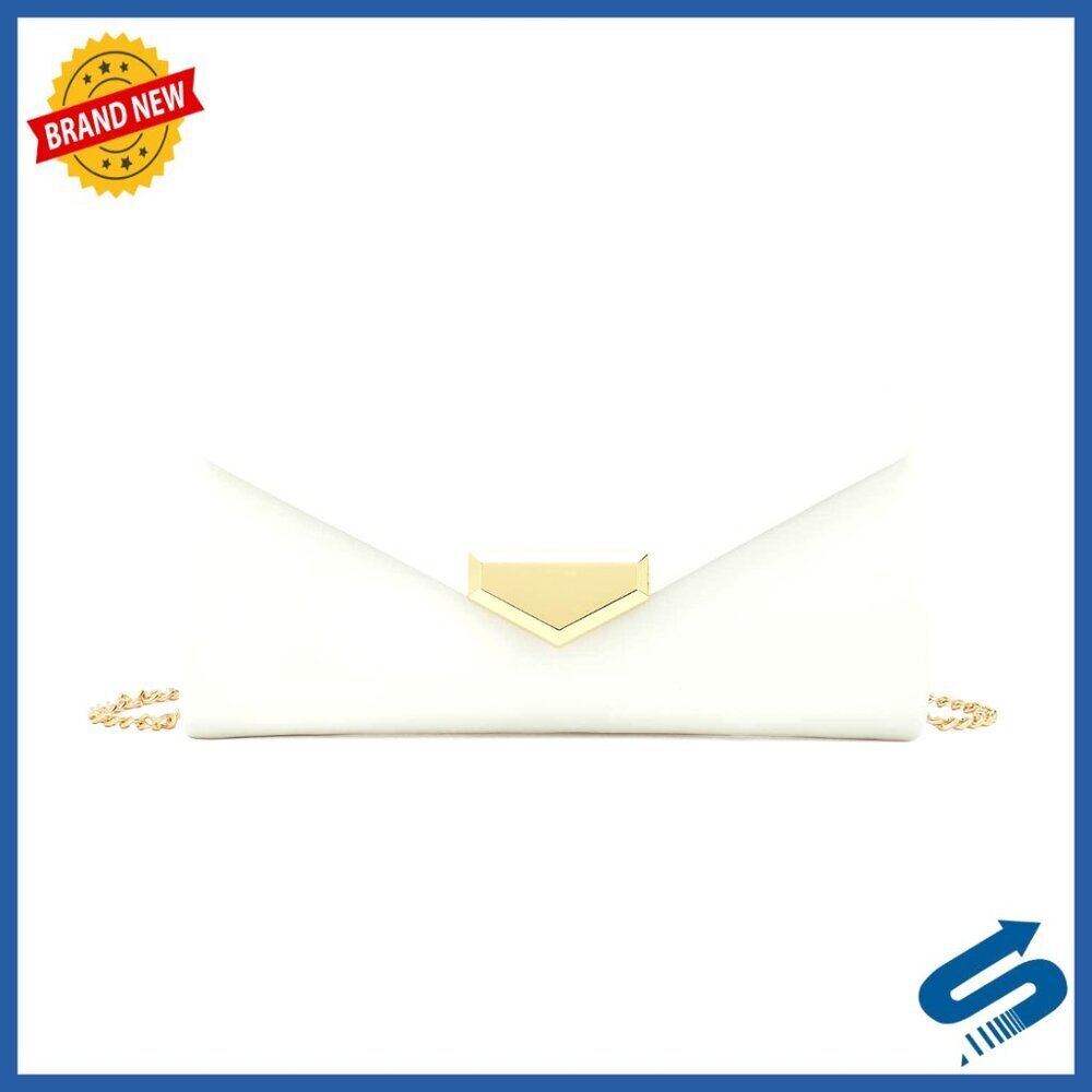 PU Clutch Purse Evening Bag Chic Envelope Silhouette Vegan Leather Handbag